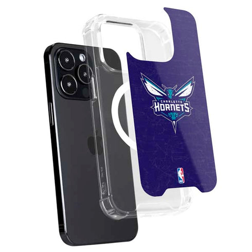 NBA Charlotte Hornets Distressed-Purple iPhone 16 Pro Max MagSafe Case
