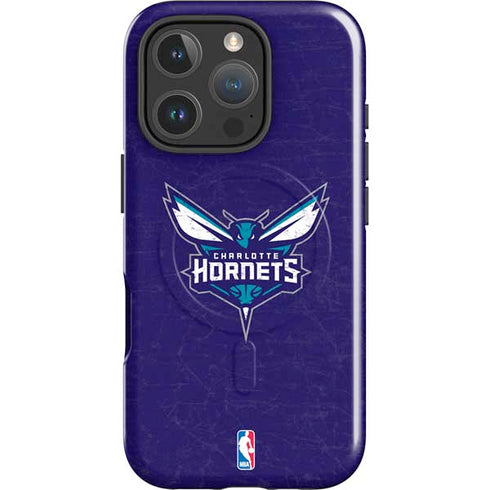 NBA Charlotte Hornets Distressed-Purple iPhone 16 Pro Max Magsafe Impact Case