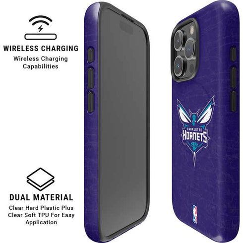 NBA Charlotte Hornets Distressed-Purple iPhone 16 Pro Max Magsafe Impact Case