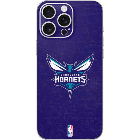 NBA Charlotte Hornets Distressed-Purple iPhone 16 Pro Max Skin