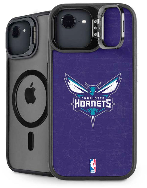 NBA Charlotte Hornets Distressed-Purple iPhone 16e Kickstand Case