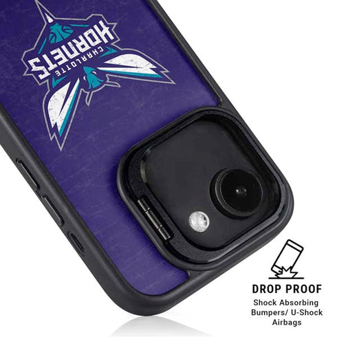 NBA Charlotte Hornets Distressed-Purple iPhone 16e Kickstand Case