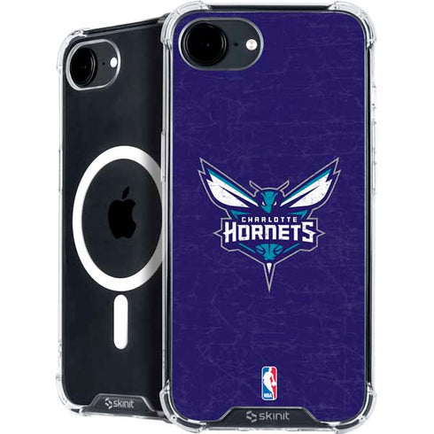 NBA Charlotte Hornets Distressed-Purple iPhone 16e MagSafe Case