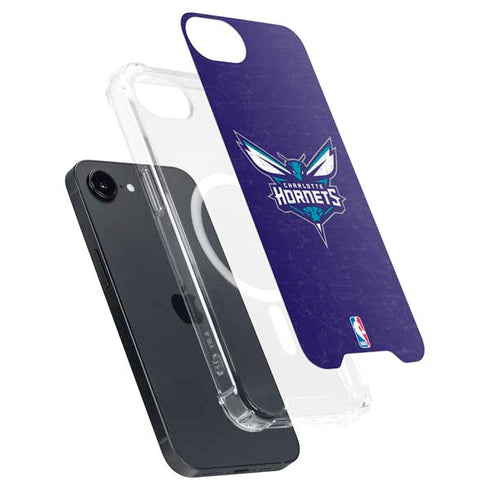NBA Charlotte Hornets Distressed-Purple iPhone 16e MagSafe Case