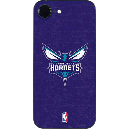 NBA Charlotte Hornets Distressed-Purple iPhone 16e Skin