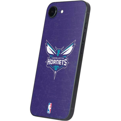 NBA Charlotte Hornets Distressed-Purple iPhone 16e Skin