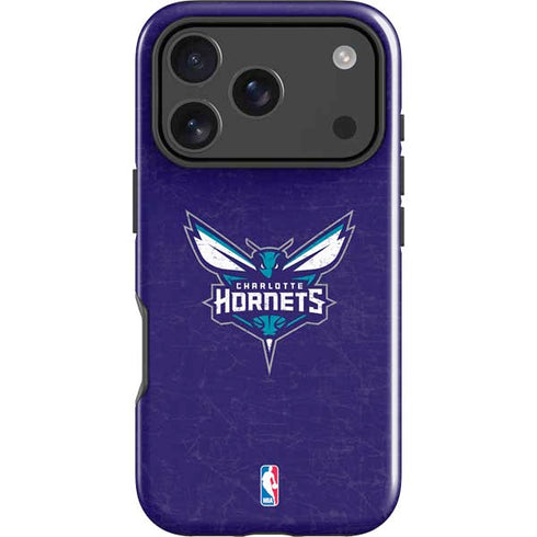 NBA Charlotte Hornets Distressed-Purple iPhone 18 Pro Impact Case