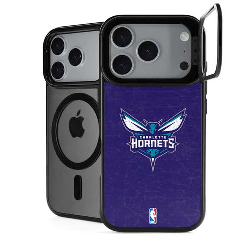 NBA Charlotte Hornets Distressed-Purple iPhone 18 Pro Kickstand Case