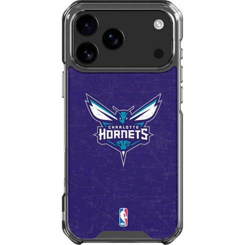 NBA Charlotte Hornets Distressed-Purple iPhone 18 Pro Max Clear Case