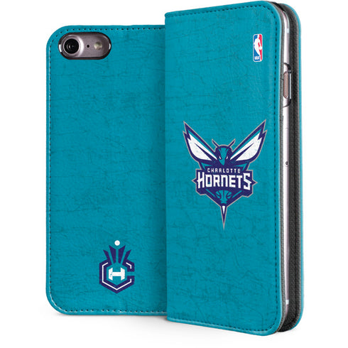 NBA Charlotte Hornets Distressed-Purple iPhone 8 Folio Case