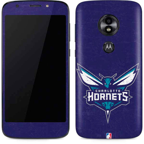 NBA Charlotte Hornets Distressed-Purple Moto E5 Play Skin