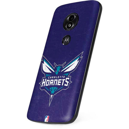 NBA Charlotte Hornets Distressed-Purple Moto E5 Play Skin