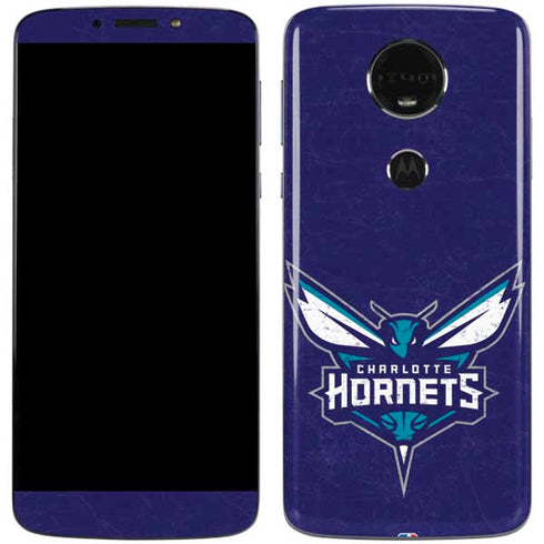 NBA Charlotte Hornets Distressed-Purple Moto E5 Plus Skin