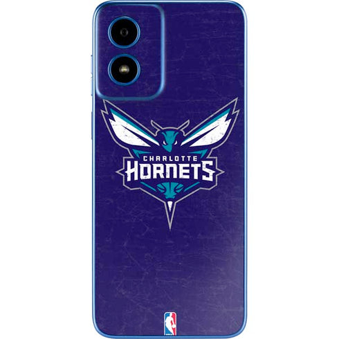 NBA Charlotte Hornets Distressed-Purple Moto G Play 4G (2024) Skin