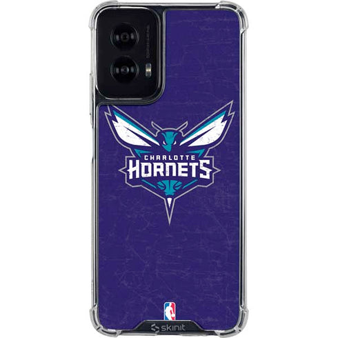 NBA Charlotte Hornets Distressed-Purple Moto G Power 5G (2024) Clear Case