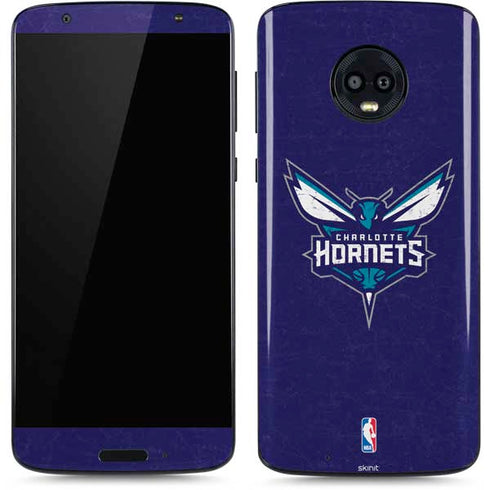 NBA Charlotte Hornets Distressed-Purple Moto G6 Skin