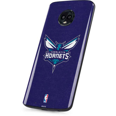 NBA Charlotte Hornets Distressed-Purple Moto G6 Skin
