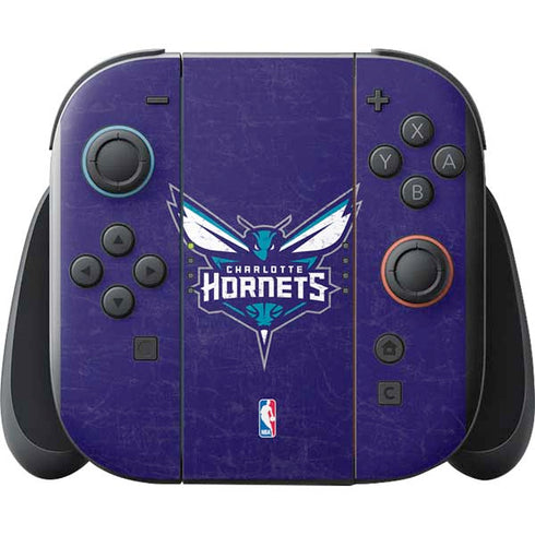 NBA Charlotte Hornets Distressed-Purple Nintendo Switch 2 (2025) with Joy-Con Skin