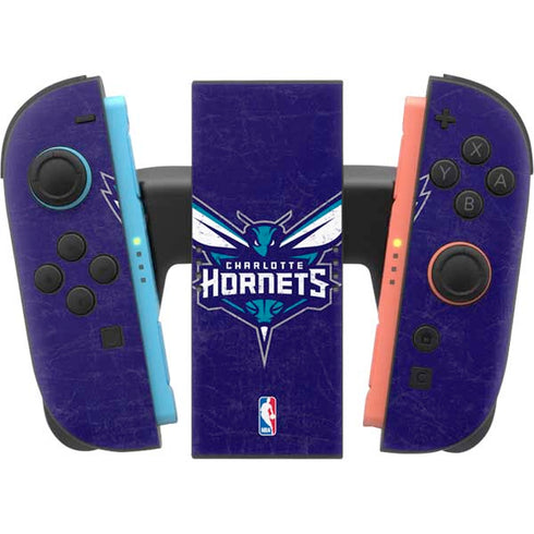 NBA Charlotte Hornets Distressed-Purple Nintendo Switch 2 (2025) Joy-Con Controller Skin