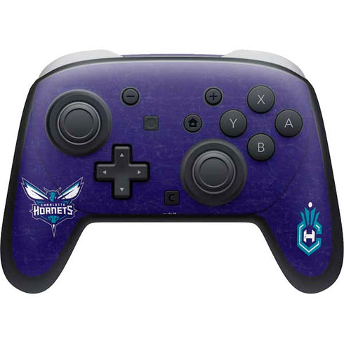 NBA Charlotte Hornets Distressed-Purple Nintendo Skins