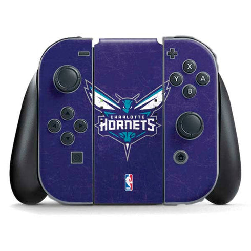 NBA Charlotte Hornets Distressed-Purple Nintendo Skins