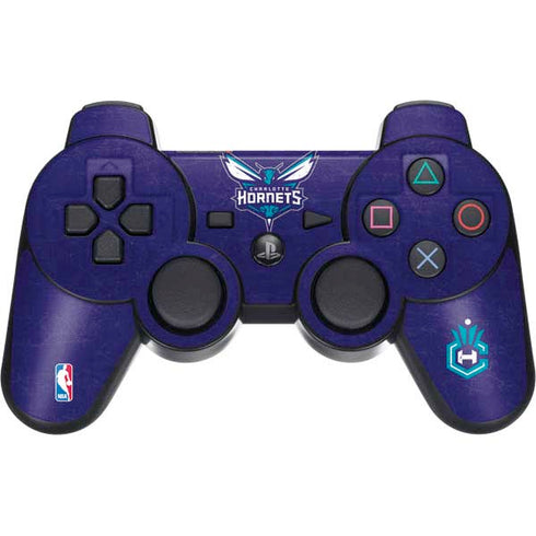 NBA Charlotte Hornets Distressed-Purple PS3 Dual Shock wireless controller Skin