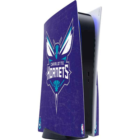 NBA Charlotte Hornets Distressed-Purple PlayStation PS5 Skins