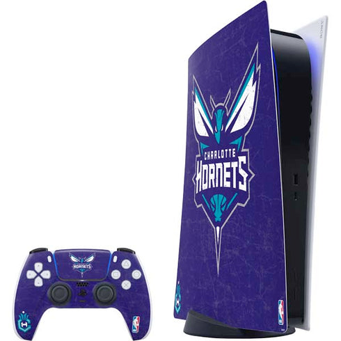 NBA Charlotte Hornets Distressed-Purple PlayStation PS5 Skins