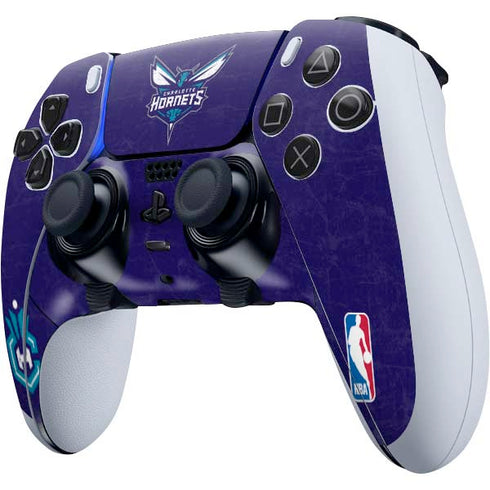 NBA Charlotte Hornets Distressed-Purple PS5 DualSense Edge Pro Controller Skin