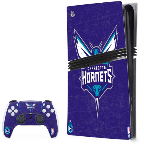 NBA Charlotte Hornets Distressed-Purple PlayStation PS5 Skins