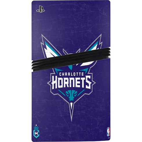 NBA Charlotte Hornets Distressed-Purple PS5 Pro Console Skin