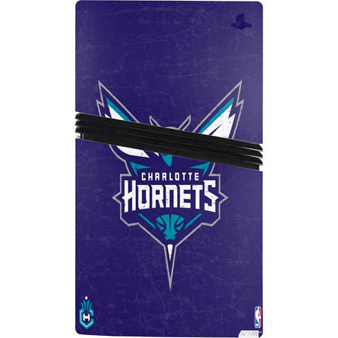 NBA Charlotte Hornets Distressed-Purple PS5 Pro Console Skin