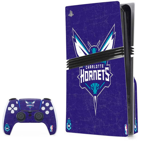 NBA Charlotte Hornets Distressed-Purple PlayStation PS5 Skins