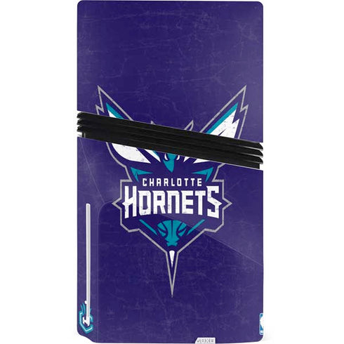 NBA Charlotte Hornets Distressed-Purple PS5 Pro Disk Console Skin