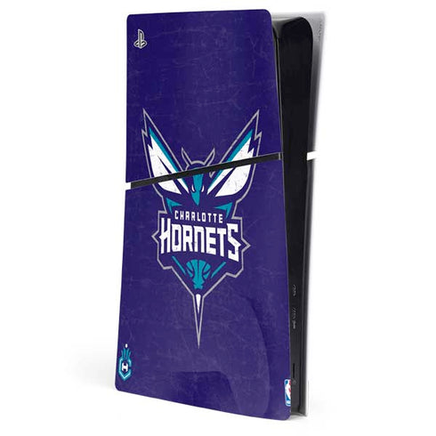 NBA Charlotte Hornets Distressed-Purple PS5 Slim Digital Edition Console Skin