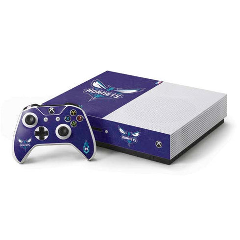 NBA Charlotte Hornets Distressed-Purple Xbox One S Console and Controller Bundle Skin