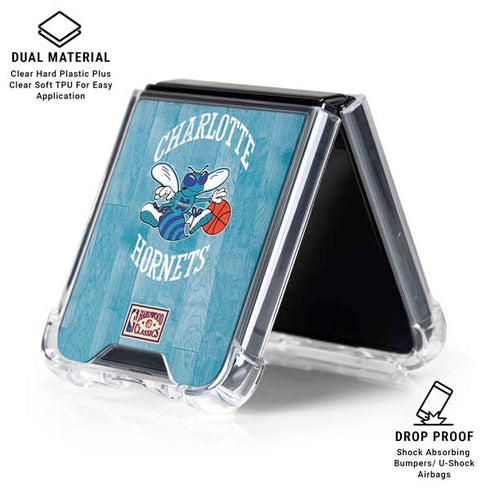 NBA Charlotte Hornets Hardwood Classics Galaxy Z Flip7 Clear Case