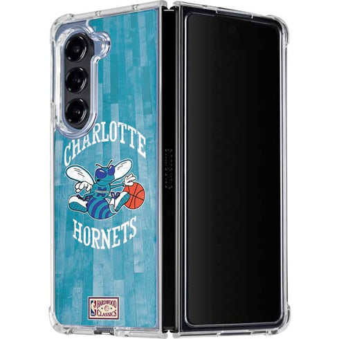 NBA Charlotte Hornets Hardwood Classics Galaxy Z Fold5 5G Clear Case