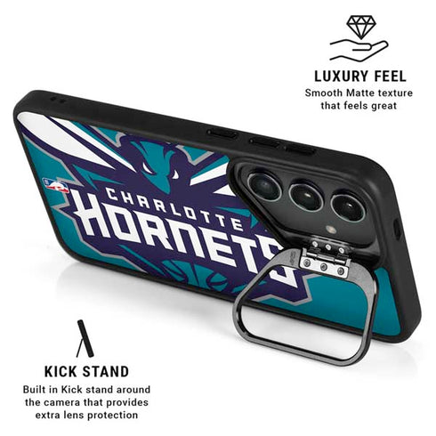 NBA Charlotte Hornets Large Logo Galaxy S24 FE Kickstand Case