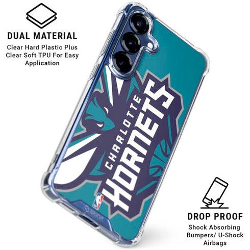 NBA Charlotte Hornets Large Logo Galaxy S25 Clear Case