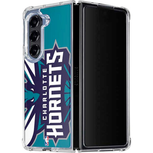 NBA Charlotte Hornets Large Logo Galaxy Z Fold5 5G Clear Case