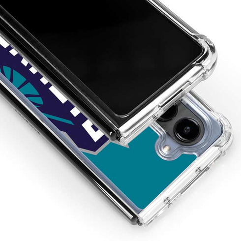 NBA Charlotte Hornets Large Logo Galaxy Z Fold5 5G Clear Case