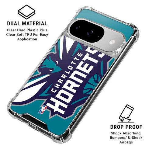 NBA Charlotte Hornets Large Logo Google Pixel 10 Clear Case