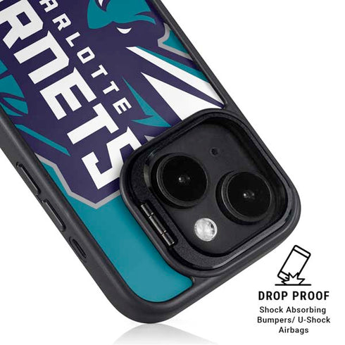 NBA Charlotte Hornets Large Logo iPhone 15 Plus Kickstand Case