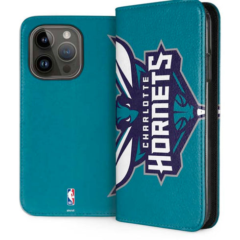 NBA Charlotte Hornets Large Logo iPhone 15 Pro Folio Case