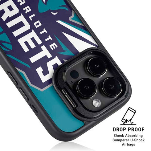 NBA Charlotte Hornets Large Logo iPhone 15 Pro Kickstand Case