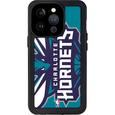 NBA Charlotte Hornets Large Logo iPhone 15 Pro Waterproof Case