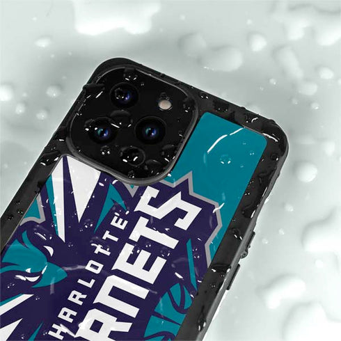 NBA Charlotte Hornets Large Logo iPhone 15 Pro Waterproof Case