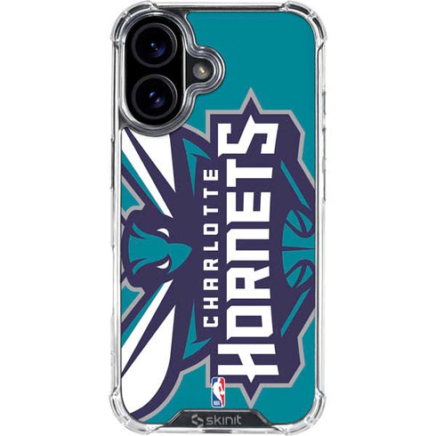 NBA Charlotte Hornets Large Logo iPhone 16 Clear Case