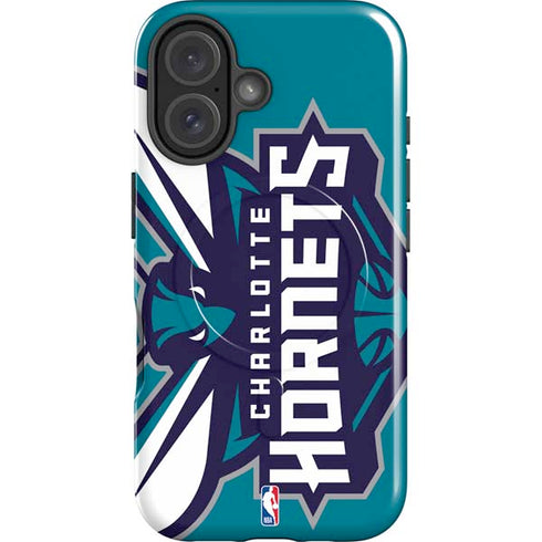 NBA Charlotte Hornets Large Logo iPhone 16 Magsafe Impact Case